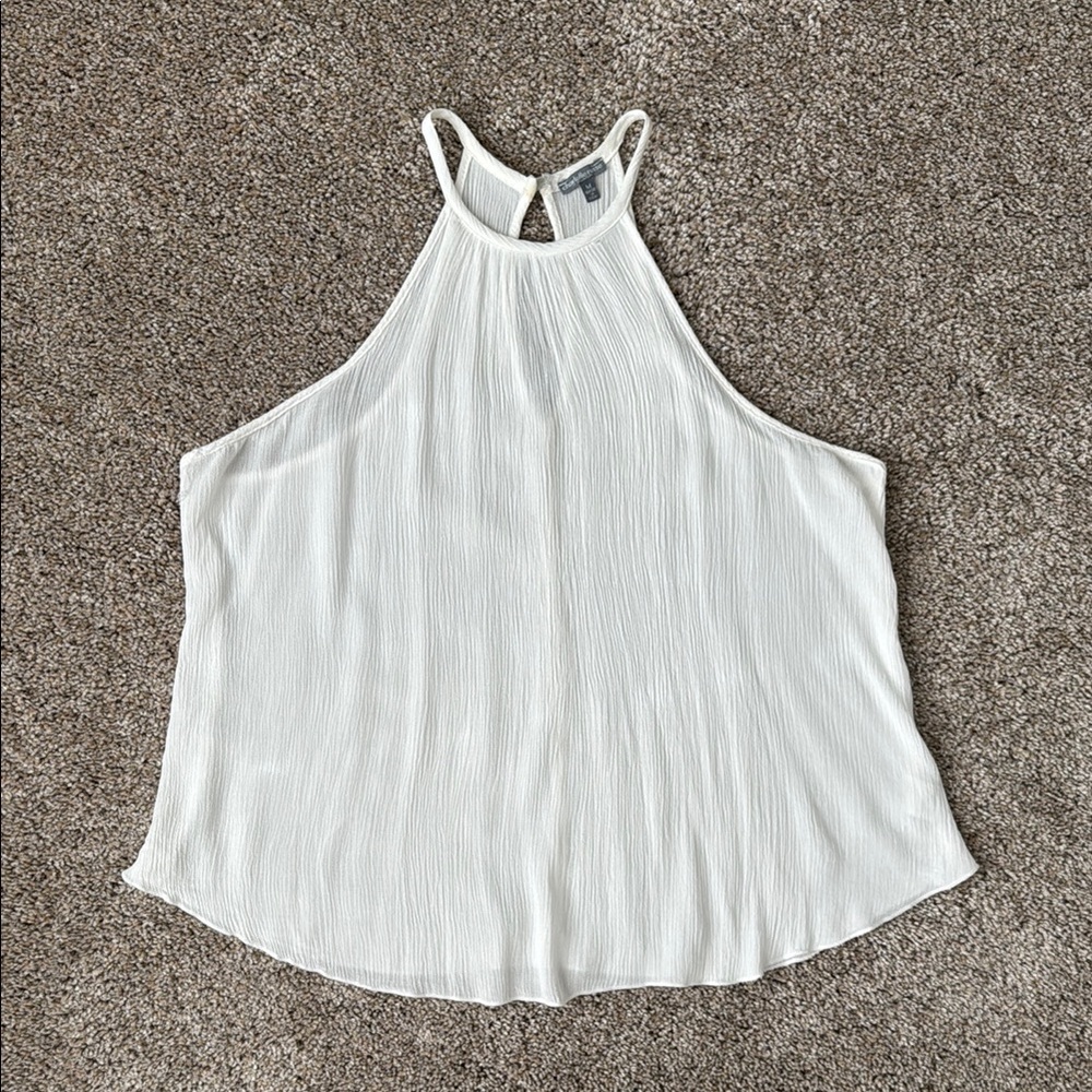 Charlotte Russe High Neck Ribbed Blouse Tank
